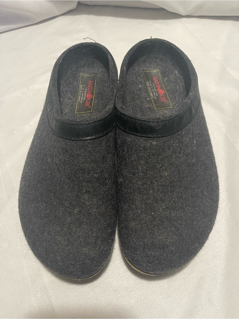 Haflinger Grizzly Wool Clogs Gray EUR 40 Cork Slip On US Men 7–7.5 Women 9–9.5